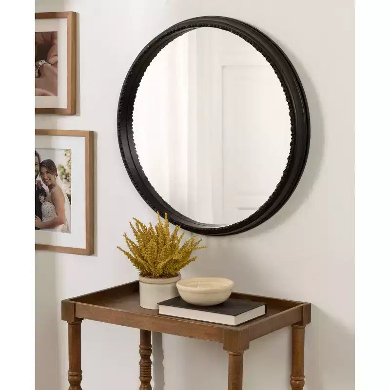 Miroir rond encadré Astele 61 x 61 cm Noir