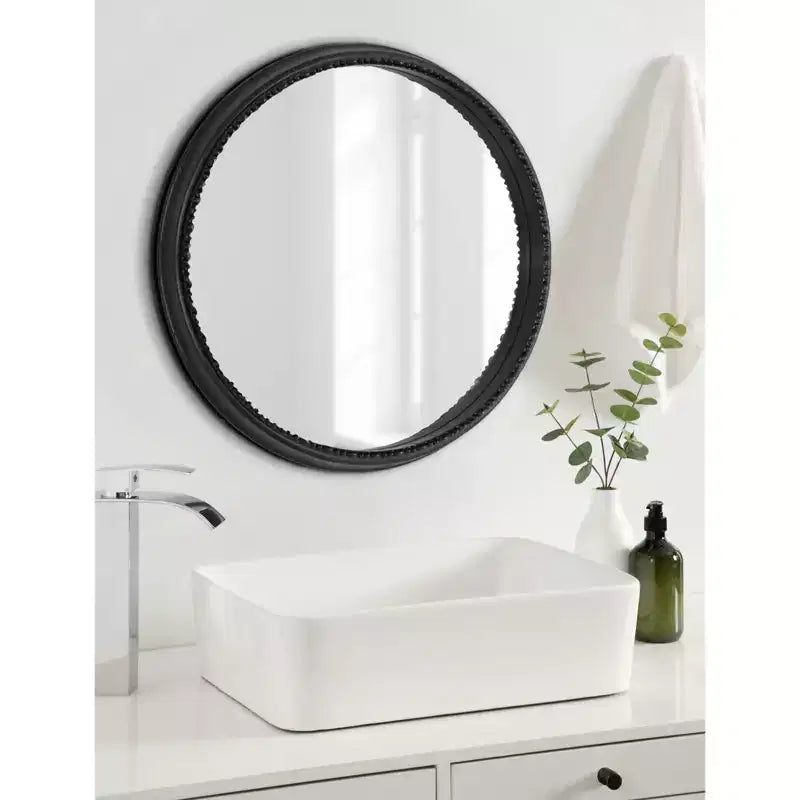 Miroir rond encadré Astele 61 x 61 cm Noir