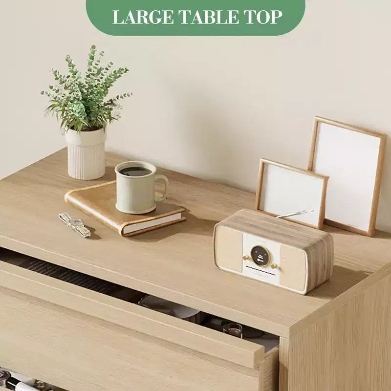 Commode double 6 tiroirs avec miroir, commode pour chambre à coucher