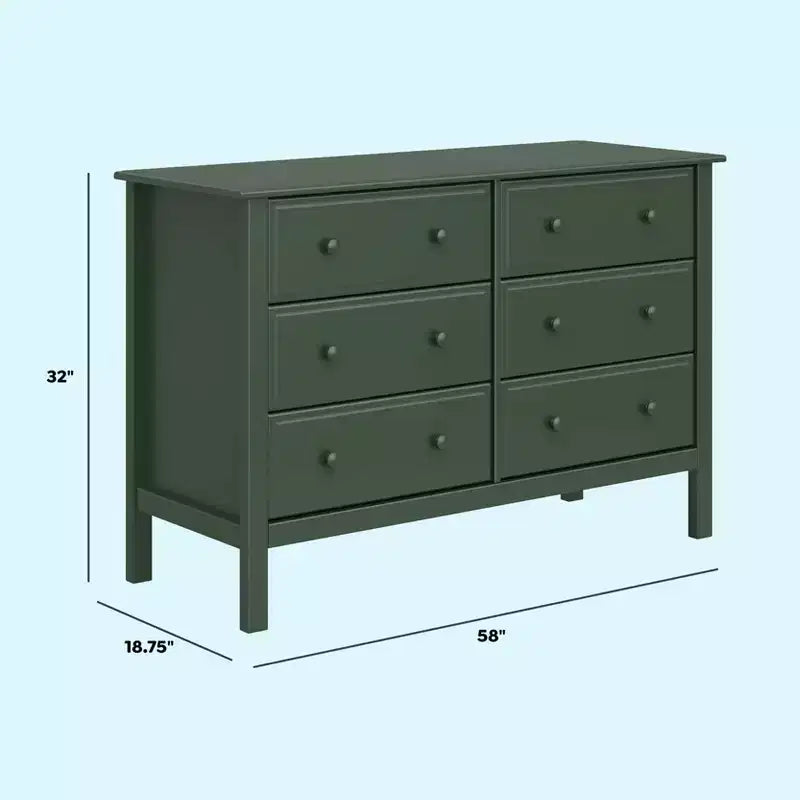 Commode double large à 6 tiroirs daVinci Jayden