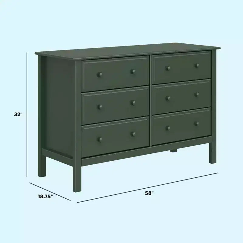 Commode double large à 6 tiroirs daVinci Jayden