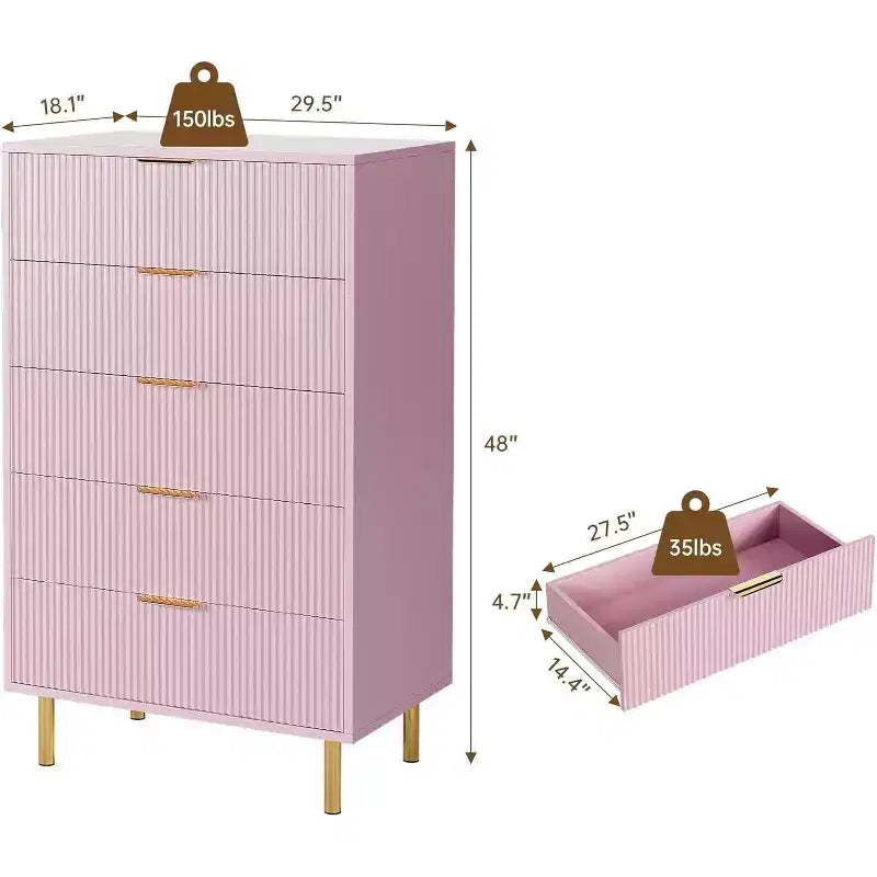 Commode moderne en bois avec poignées dorées, meuble de rangement haut pour un rangement efficace, organisateur de tiroirs pour chambre à coucher, salon
