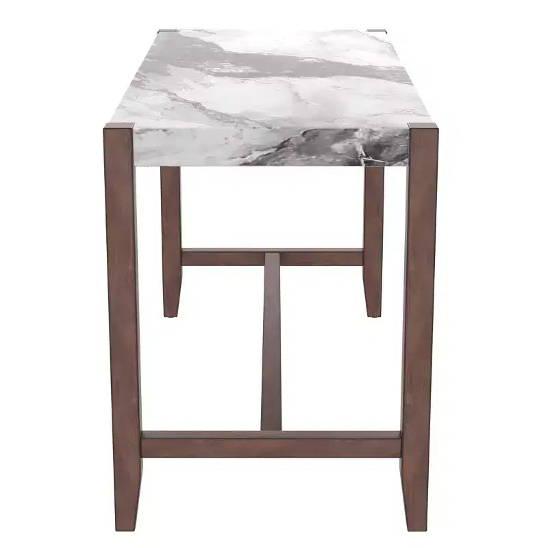 Table à manger moderne de 47,5 pouces avec finition en faux marbre, table de cuisine avec pieds renforcés, table pour cuisine, salon
