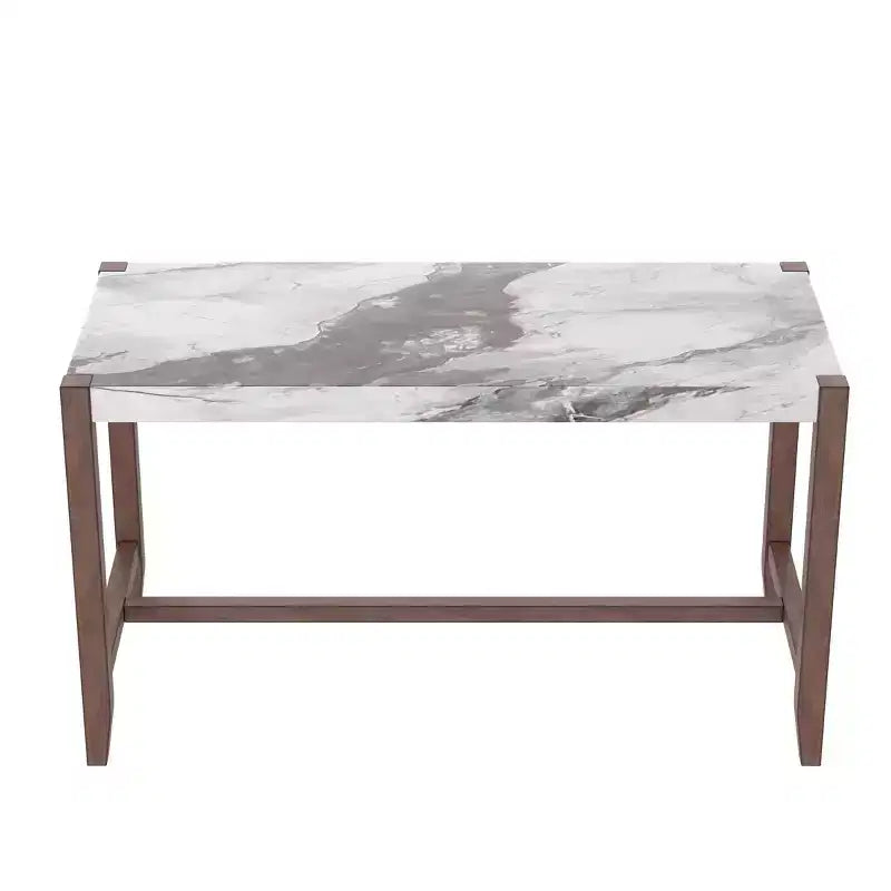 Table à manger moderne de 47,5 pouces avec finition en faux marbre, table de cuisine avec pieds renforcés, table pour cuisine, salon