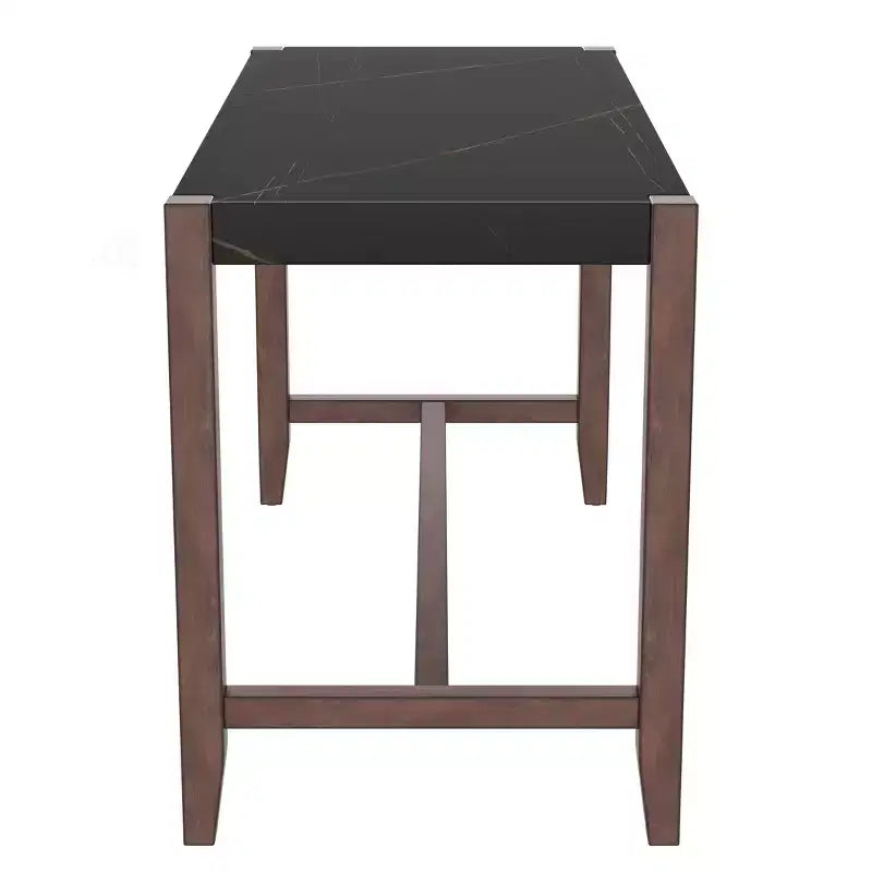 Table à manger moderne de 47,5 pouces avec finition en faux marbre, table de cuisine avec pieds renforcés, table pour cuisine, salon