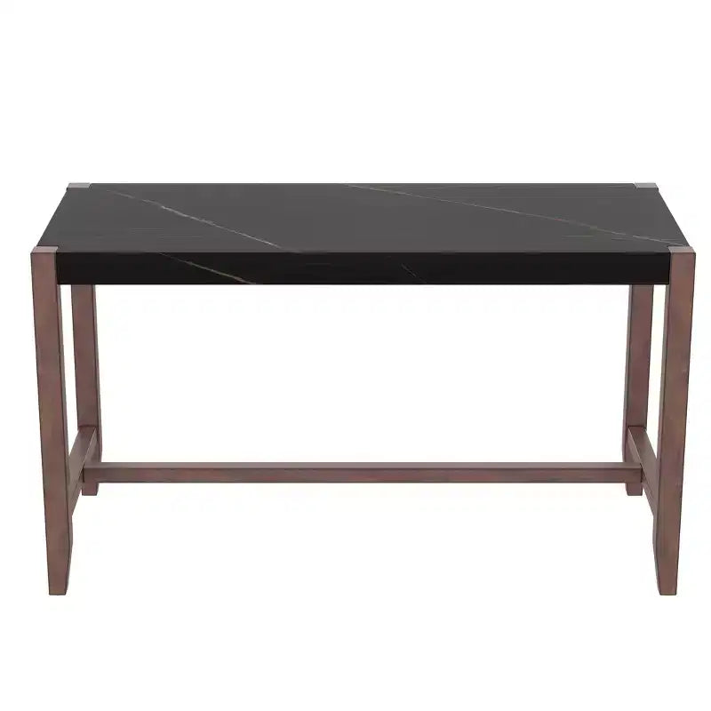 Table à manger moderne de 47,5 pouces avec finition en faux marbre, table de cuisine avec pieds renforcés, table pour cuisine, salon