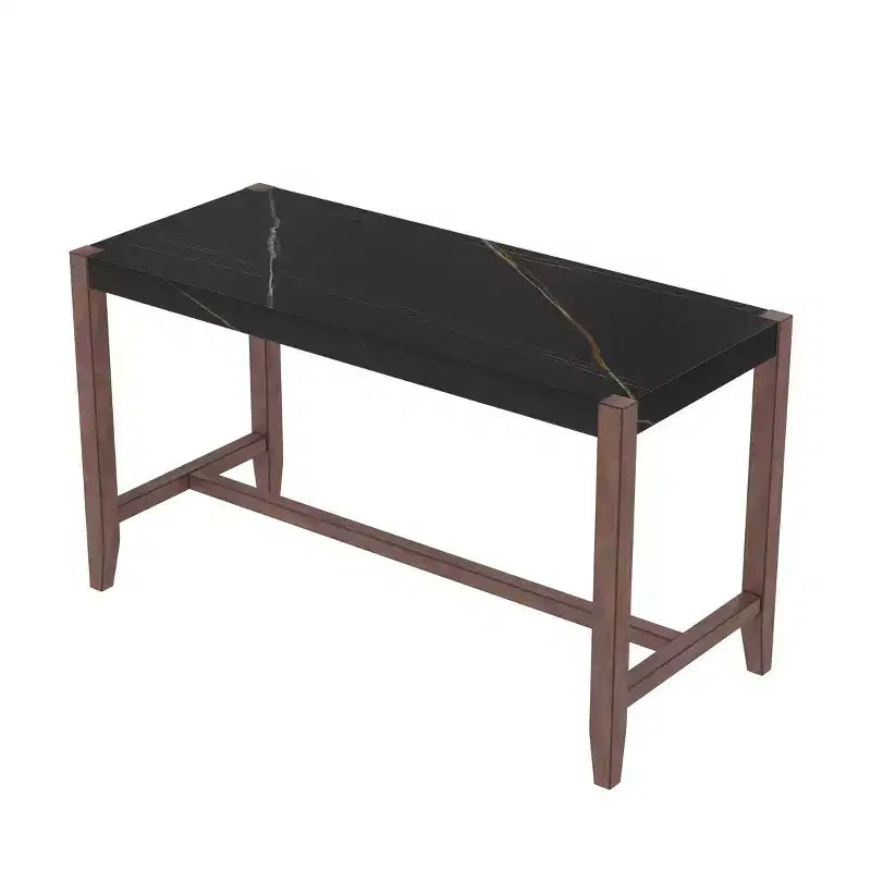 Table à manger moderne de 47,5 pouces avec finition en faux marbre, table de cuisine avec pieds renforcés, table pour cuisine, salon