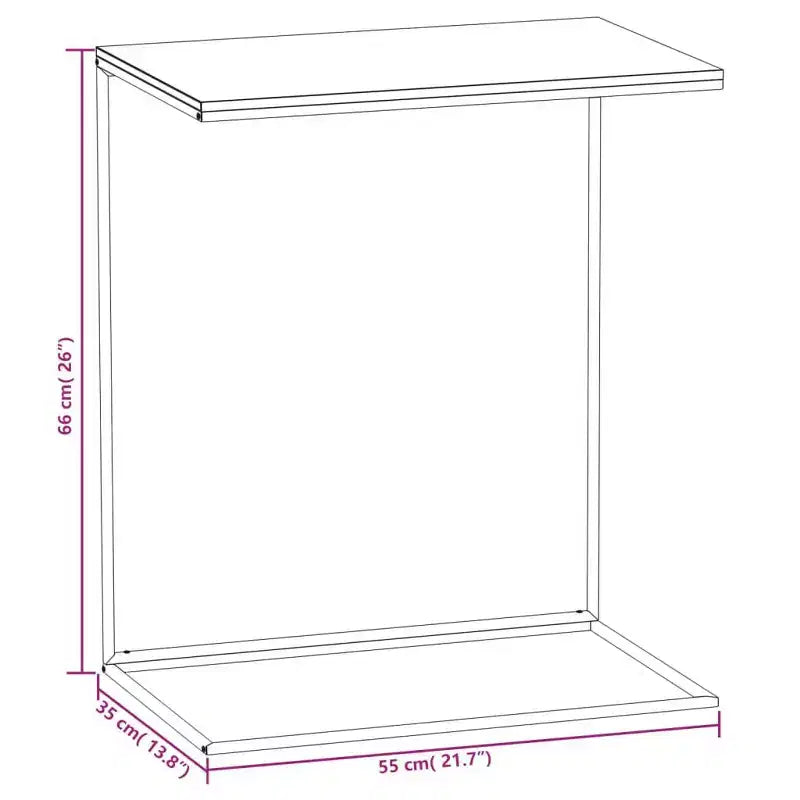 Table d'appoint Bois d'ingénierie, Fer Moyenne Roulable