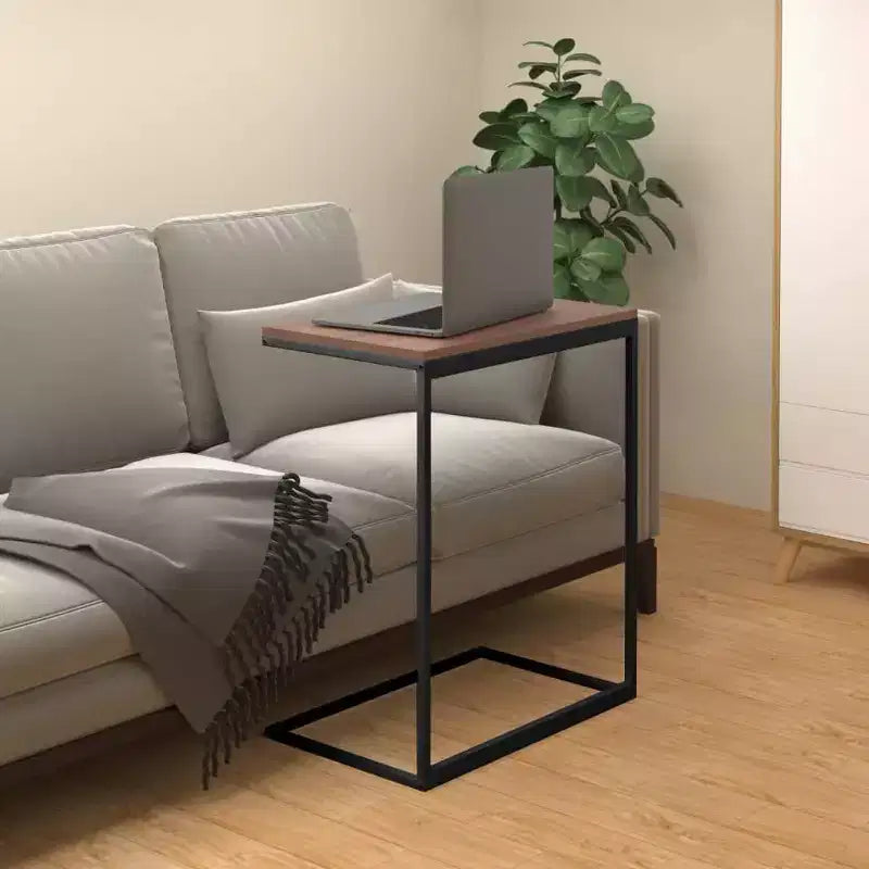 Table d'appoint Bois d'ingénierie, Fer Moyenne Roulable