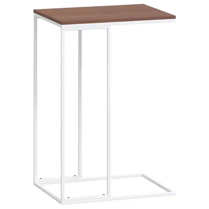 Table d'appoint Bois d'ingénierie, Fer Moyenne Roulable