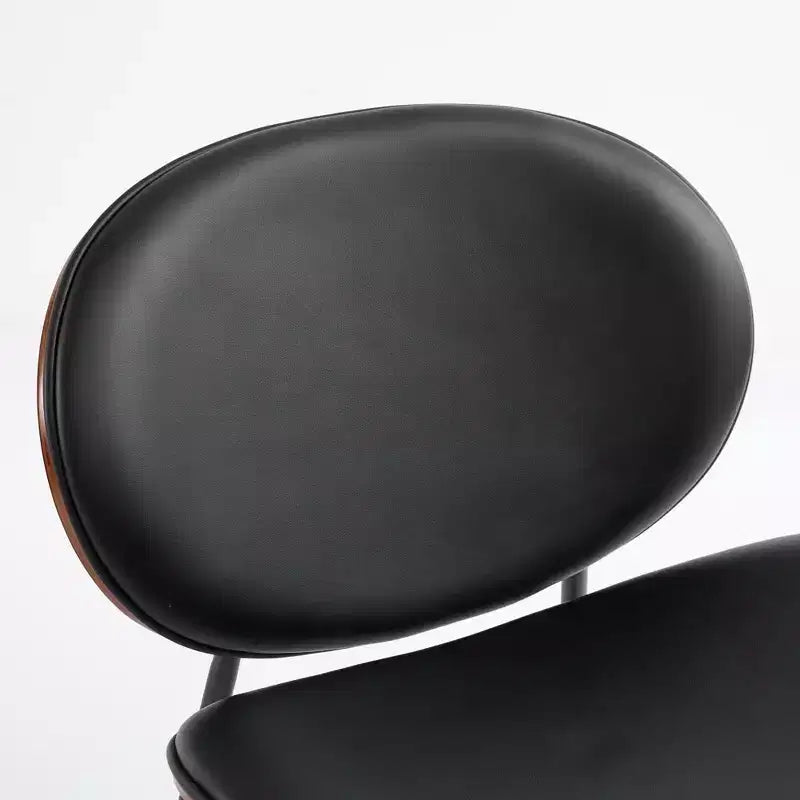 Sleek Shell Dining Chair, Soft Fabric with Metal Legs, Mid-Century Modern, Walnut Finish Back