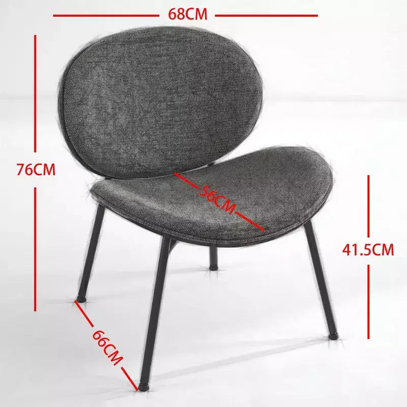 Sleek Shell Dining Chair, Soft Fabric with Metal Legs, Mid-Century Modern, Walnut Finish Back