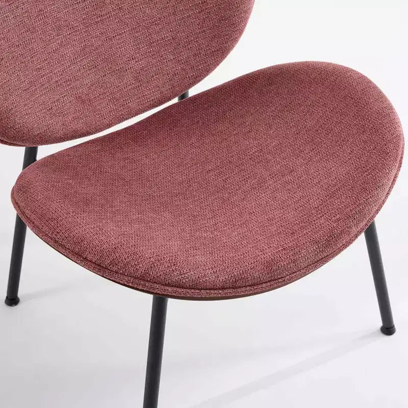 Sleek Shell Dining Chair, Soft Fabric with Metal Legs, Mid-Century Modern, Walnut Finish Back