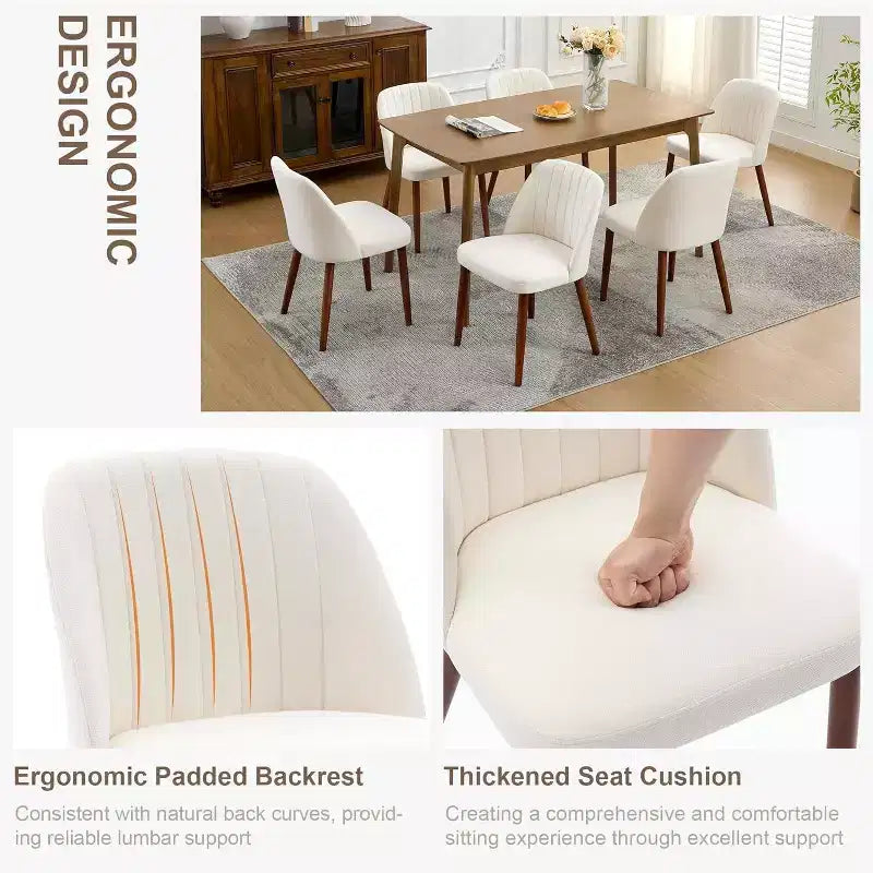 2 chaises de salle à manger modernes en bois, sans accoudoirs, avec assise rembourrée et pieds en bois robustes pour cuisine, salle à manger, restaurant