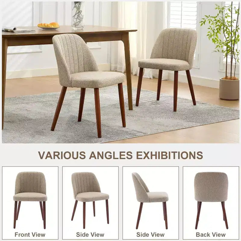 2 chaises de salle à manger modernes en bois, sans accoudoirs, avec assise rembourrée et pieds en bois robustes pour cuisine, salle à manger, restaurant