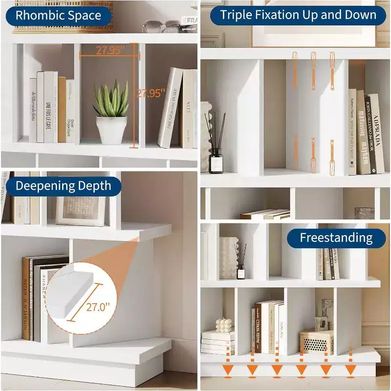 8-Cube Storage Shelf Organizer, Cube Bookshelf with 10 Removable Panels for Living Room, Bedroom & Home Office