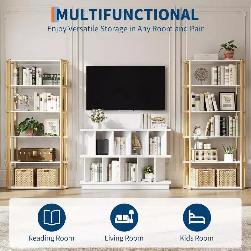 8-Cube Storage Shelf Organizer, Cube Bookshelf with 10 Removable Panels for Living Room, Bedroom & Home Office