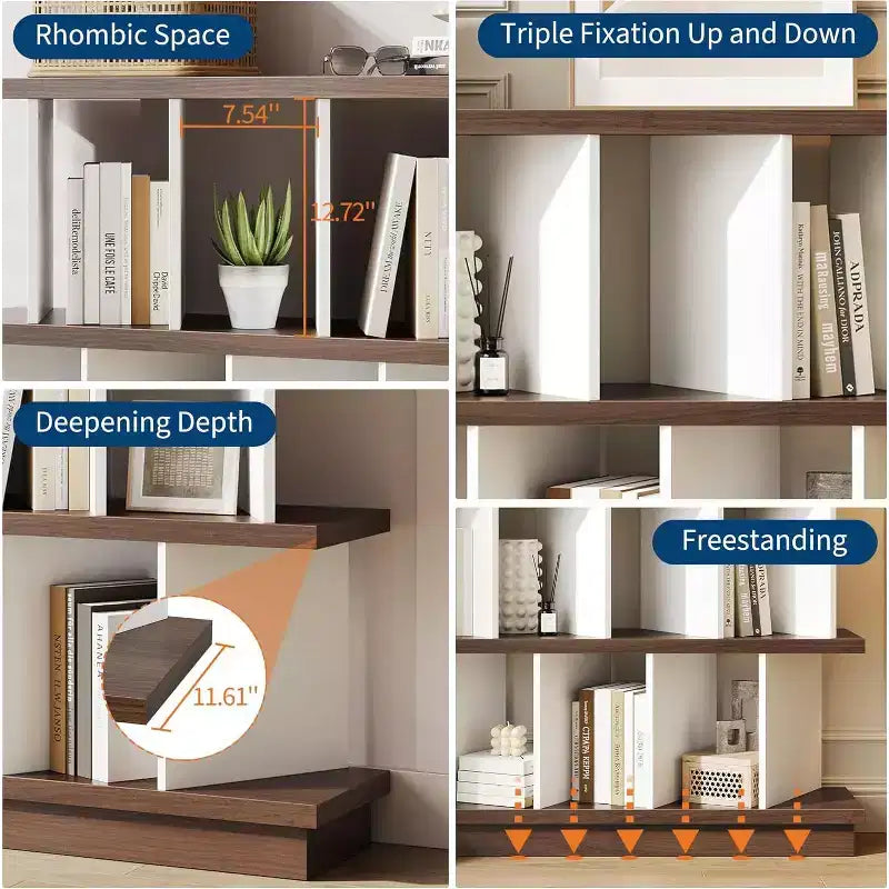 8-Cube Storage Shelf Organizer, Cube Bookshelf with 10 Removable Panels for Living Room, Bedroom & Home Office
