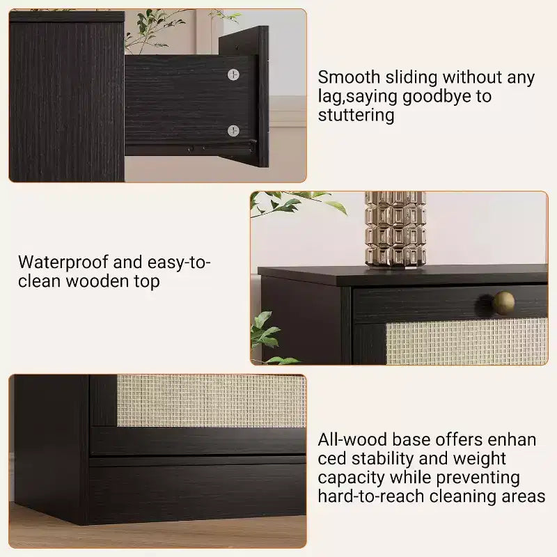 12-Drawer Wood Dresser for Bedroom, 61 Wide Wooden Chest of Drawers, Modern Dresser & TV Stand for 65 TV for Living Room or Hallway