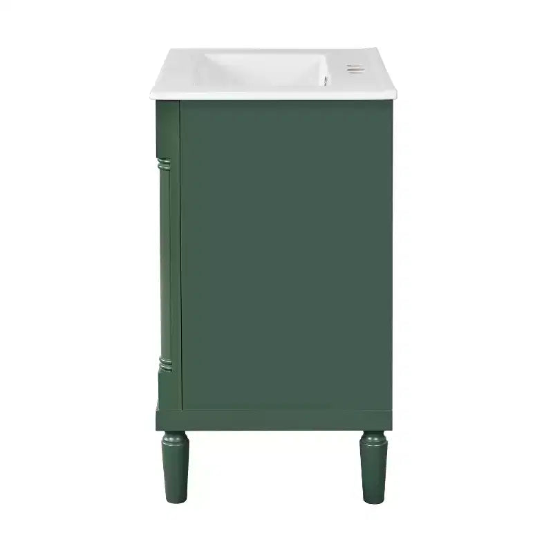 Meuble-lavabo de 24 pouces avec évier, armoire de rangement de salle de bain avec étagères à 2 niveaux, meubles de salle de bain en bois sur pied