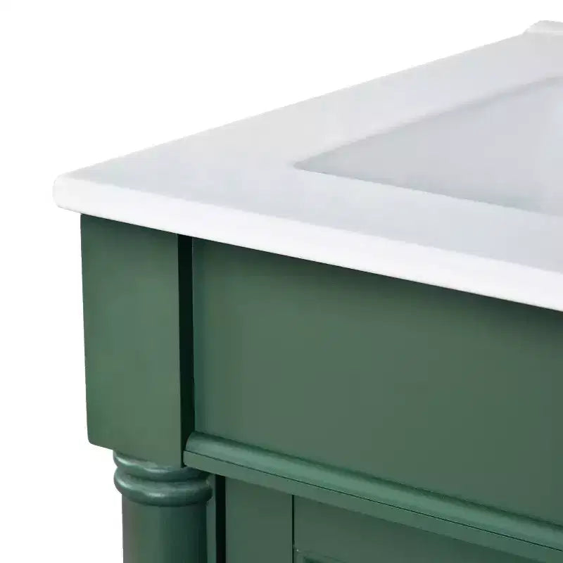 Meuble-lavabo de 24 pouces avec évier, armoire de rangement de salle de bain avec étagères à 2 niveaux, meubles de salle de bain en bois sur pied