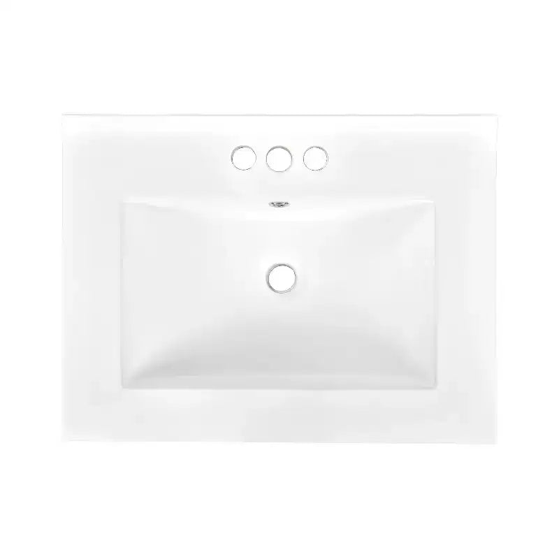 Meuble-lavabo de 24 pouces avec évier, armoire de rangement de salle de bain avec étagères à 2 niveaux, meubles de salle de bain en bois sur pied