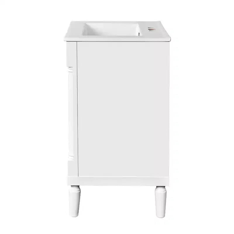 Meuble-lavabo de 24 pouces avec évier, armoire de rangement de salle de bain avec étagères à 2 niveaux, meubles de salle de bain en bois sur pied