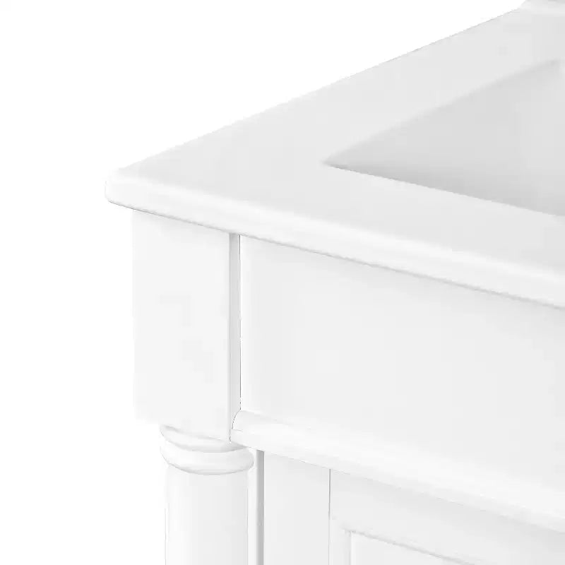 Meuble-lavabo de 24 pouces avec évier, armoire de rangement de salle de bain avec étagères à 2 niveaux, meubles de salle de bain en bois sur pied
