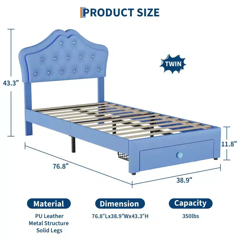 Cadre de lit plateforme avec tête de lit, lit queen size avec rangement