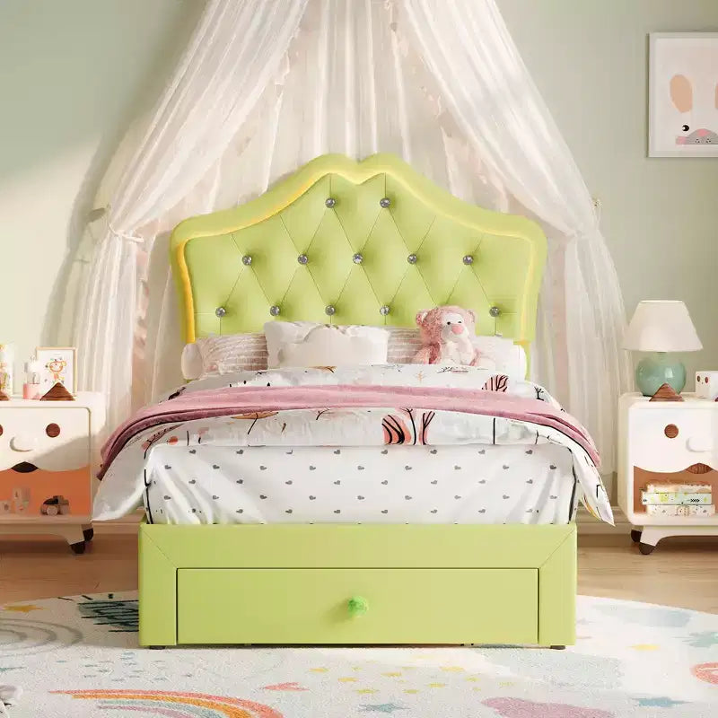 Cadre de lit plateforme avec tête de lit, lit queen size avec rangement