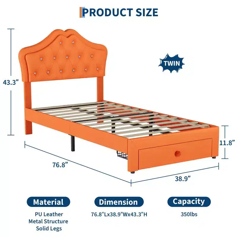 Cadre de lit plateforme avec tête de lit, lit queen size avec rangement