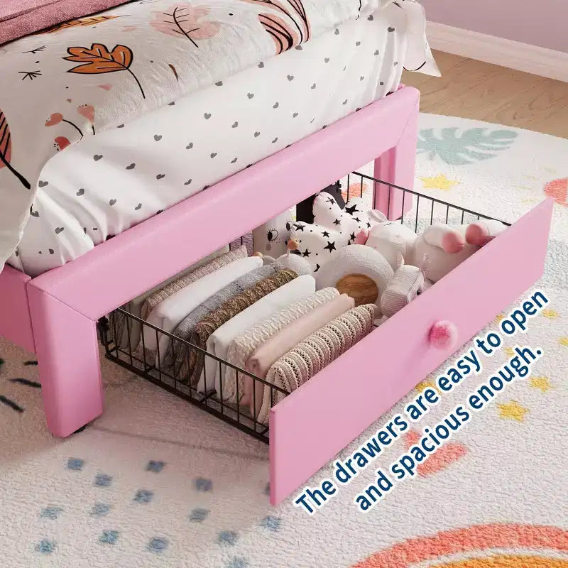 Cadre de lit plateforme avec tête de lit, lit queen size avec rangement
