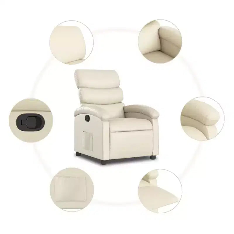 Recliner Chair Adjustable Reclining Armchair, Home Theater, Faux Leather