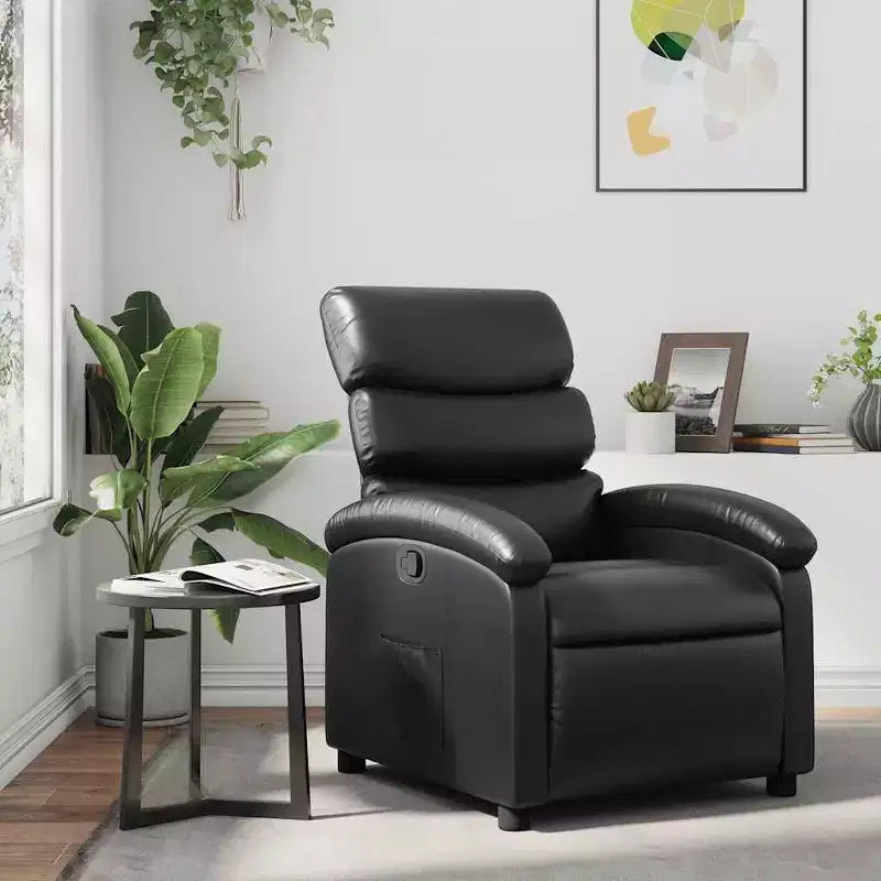 Recliner Chair Adjustable Reclining Armchair, Home Theater, Faux Leather