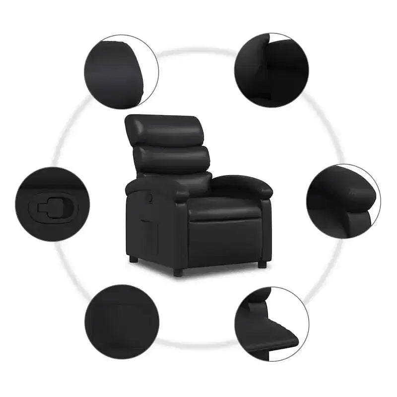 Recliner Chair Adjustable Reclining Armchair, Home Theater, Faux Leather