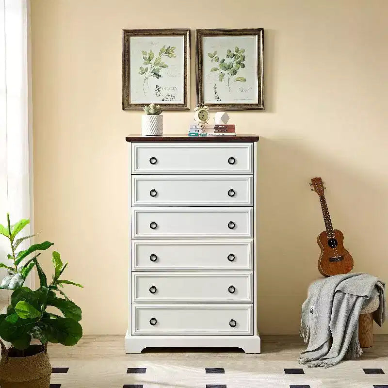 Bedroom Dresser, Dressers & Chests Of Drawers With 6 Large Drawers, Anti Toppling Devices Free Standing Storage Cabinet For Dining Room
