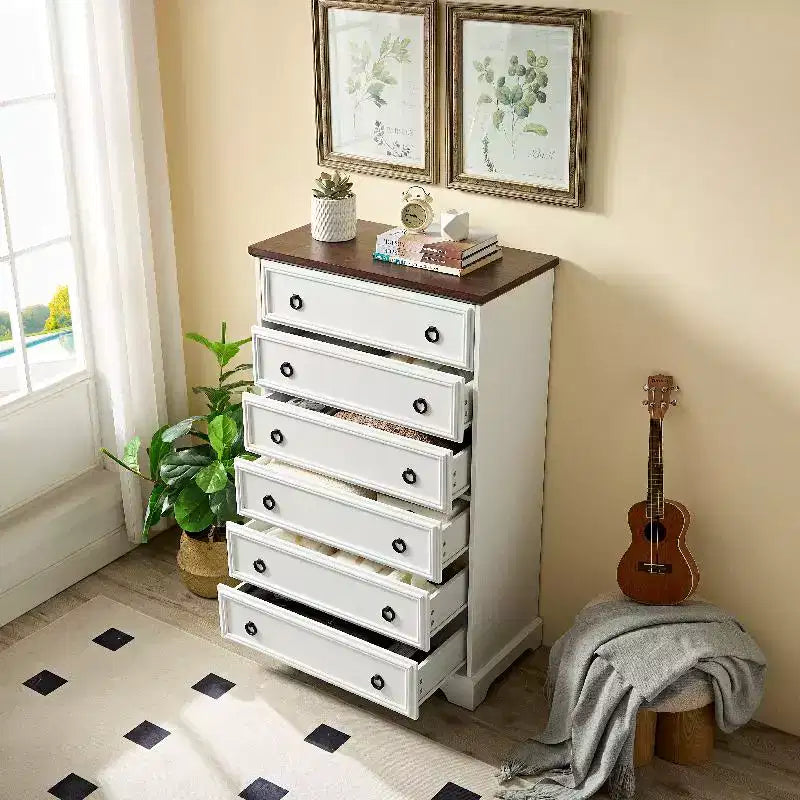 Bedroom Dresser, Dressers & Chests Of Drawers With 6 Large Drawers, Anti Toppling Devices Free Standing Storage Cabinet For Dining Room
