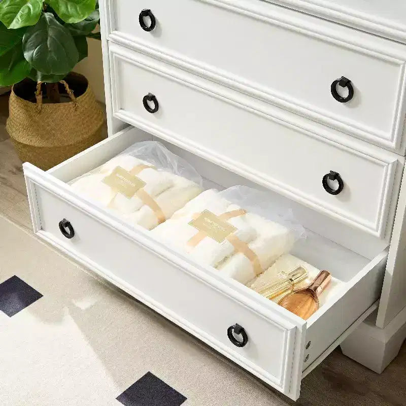 Commode de chambre à coucher, Commodes et chiffonniers avec 6 grands tiroirs, Meuble de rangement autoportant avec dispositif anti-basculement pour salle à manger