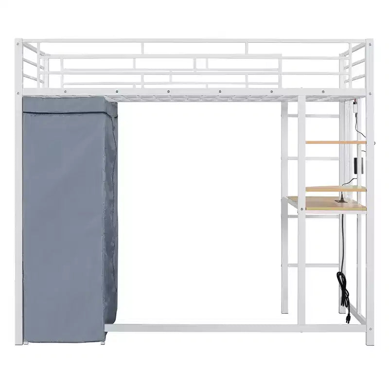 Bureau d'ordinateur avec support d'écran et étagères de rangement, bureau à domicile