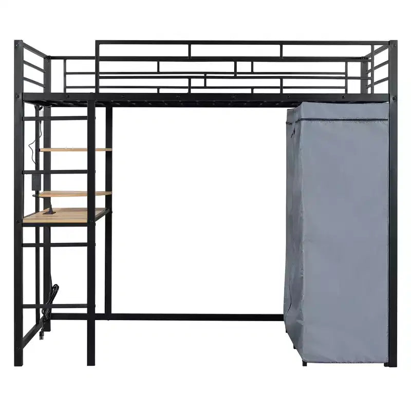 Bureau d'ordinateur avec support d'écran et étagères de rangement, bureau à domicile