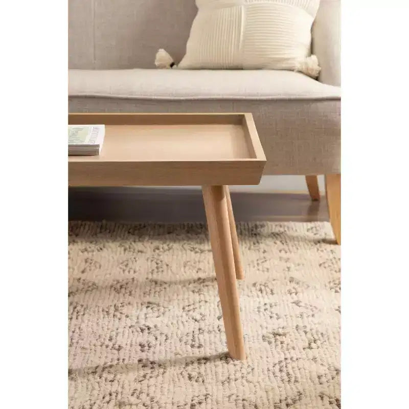 46x22x17" Rectangle Wood Coffee Table, Natural