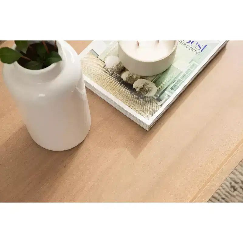 46x22x17" Rectangle Wood Coffee Table, Natural
