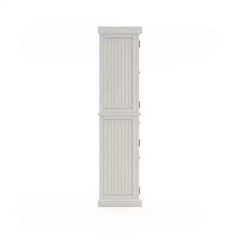 Nantucket Pantry Off White - Nautical Coastal Kitchen Cabinet, Hardwood Frame, Adjustable Shelves, 72" Height