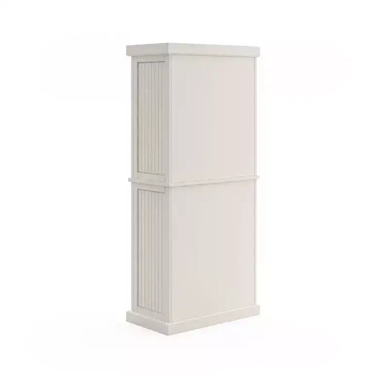 Nantucket Pantry Off White - Nautical Coastal Kitchen Cabinet, Hardwood Frame, Adjustable Shelves, 72" Height