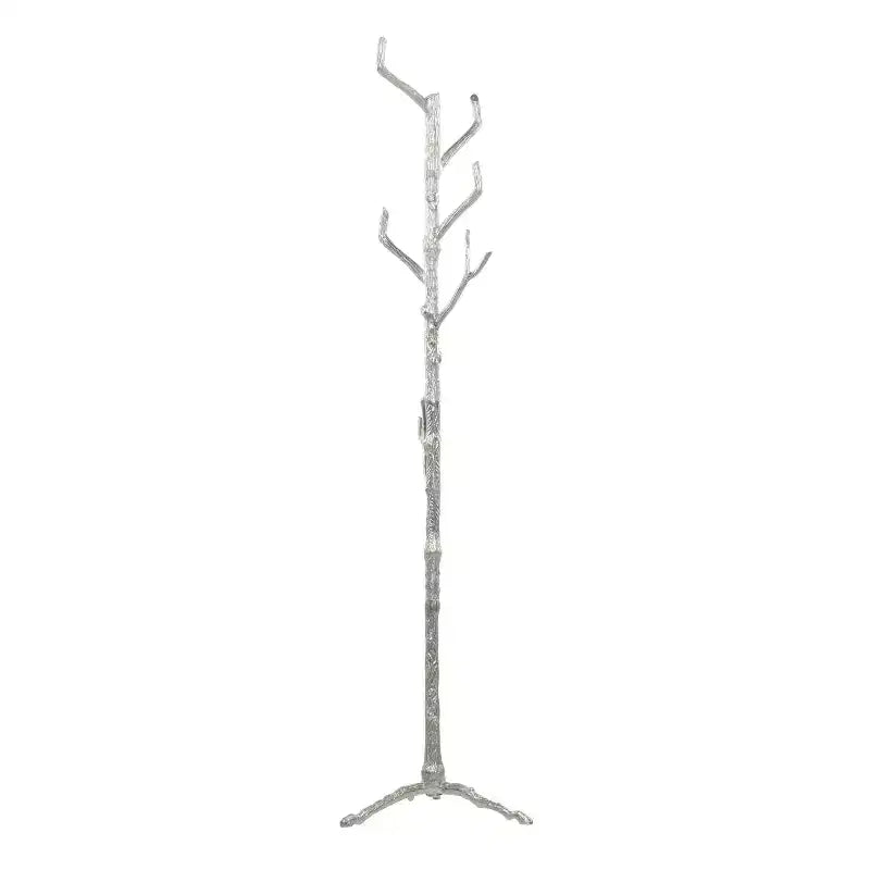 Porte-manteau éclectique en métal argenté
