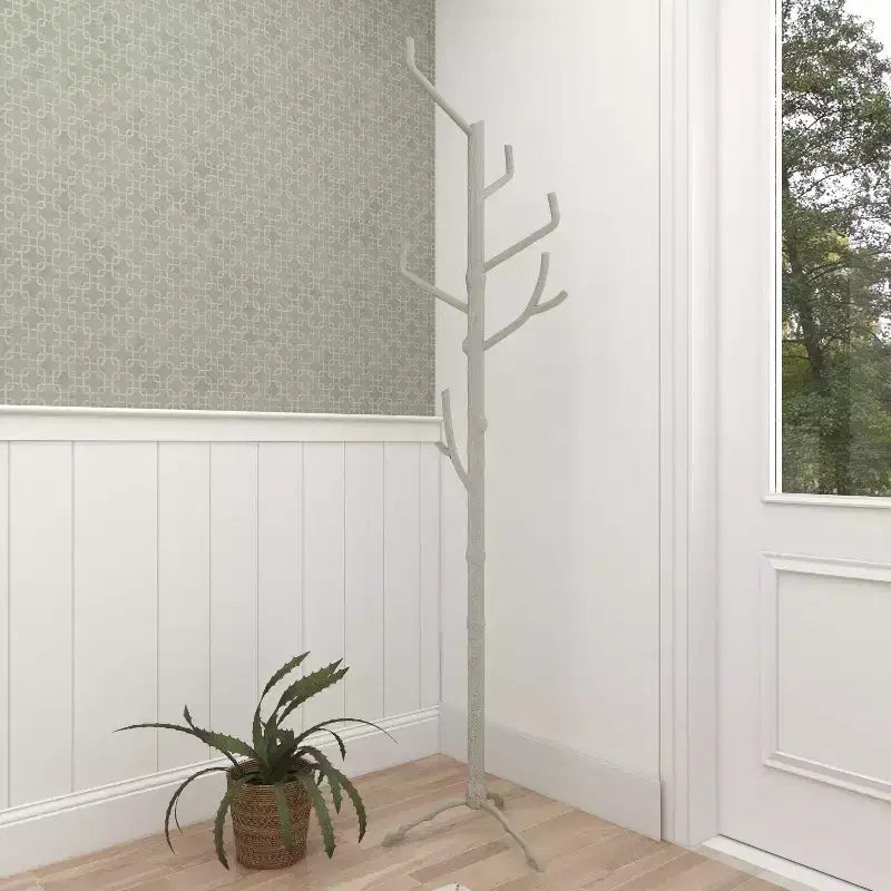 Porte-manteau éclectique en métal argenté