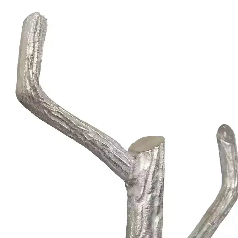 Porte-manteau éclectique en métal argenté