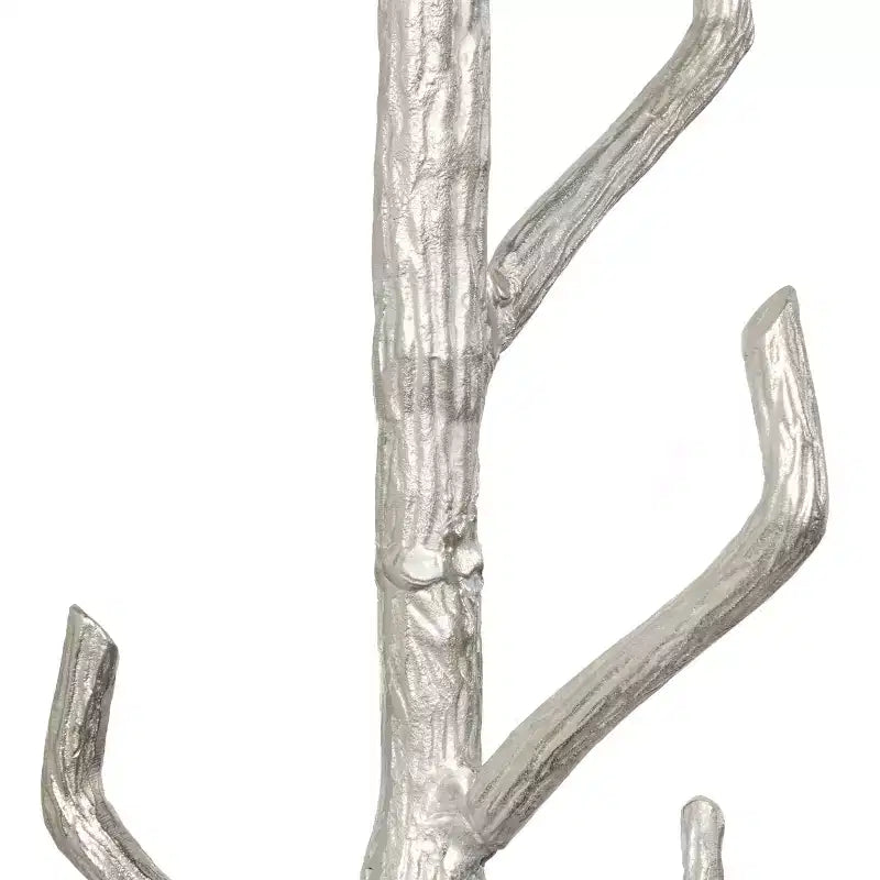 Porte-manteau éclectique en métal argenté
