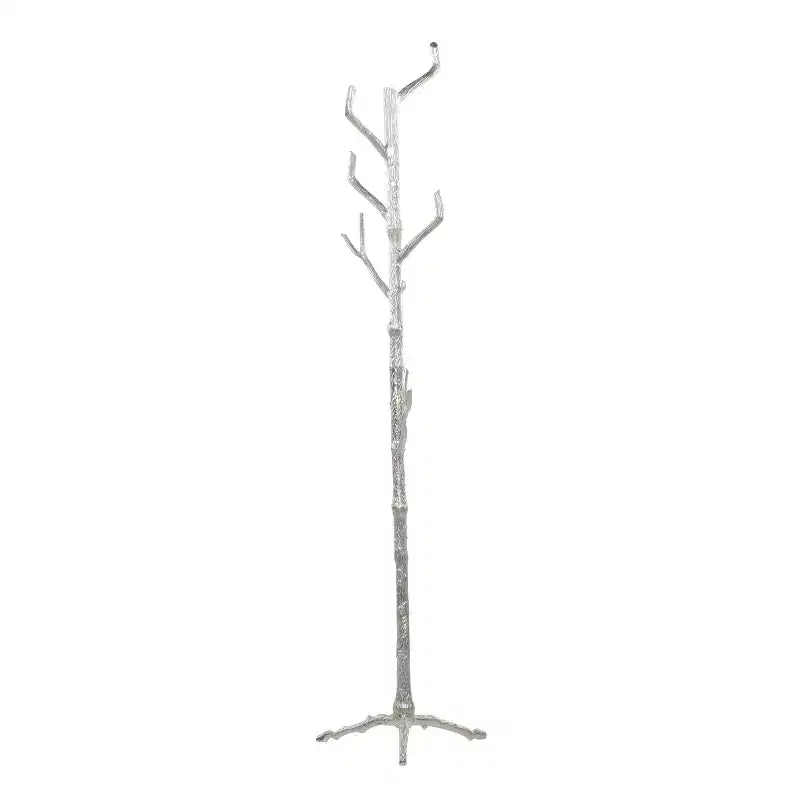 Porte-manteau éclectique en métal argenté