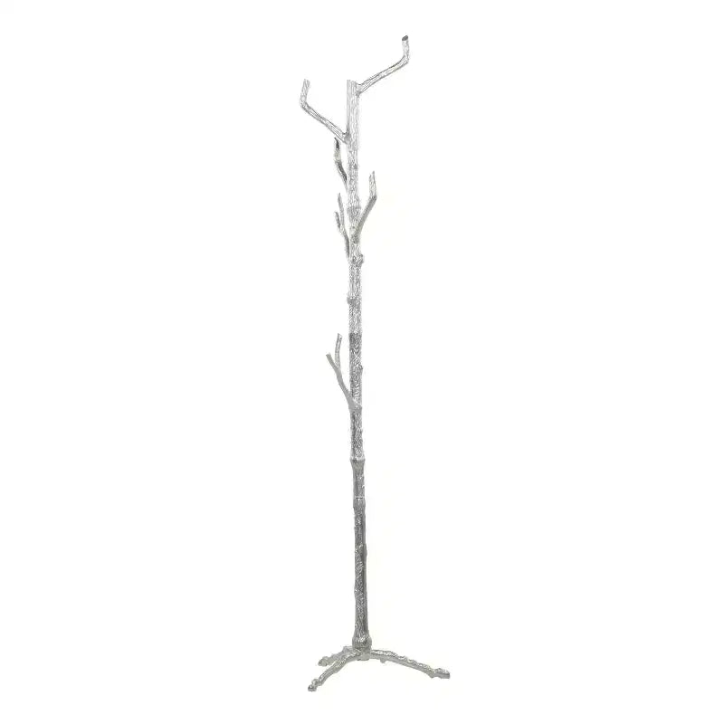 Porte-manteau éclectique en métal argenté